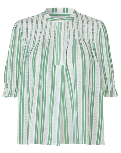 Stine Goya - Smocked Gathered Top - Smocked Stripes